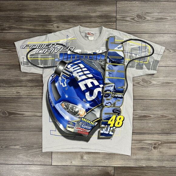 Vintage Y2K Jimmie Johnson Nascar AOP T Shirt - Picture 1 of 4